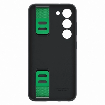 Samsung Silicone Grip Cover etui Samsung Galaxy S23 silikonowy pokrowiec z paskiem na rękę czarne (EF-GS911TBEGWW)