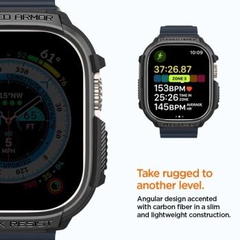 Etui Spigen Rugged Armor na Apple Watch Ultra (49 mm) - czarny mat