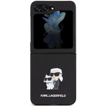 Etui Karl Lagerfeld Saffiano Karl&Choupette Pin do Samsung Galaxy Z Flip 5 - czarne