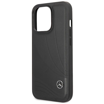 Etui Mercedes Leather Wave Patern na iPhone 14 Pro Max - czarne
