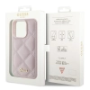 Etui Guess Quilted Metal Logo na iPhone 15 Pro - różowe