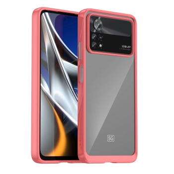 Outer Space Case etui do Xiaomi Poco X4 Pro 5G pokrowiec z elastyczną ramką czerwone