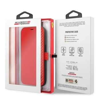 Etui Ferrari On Track Carbon Stripe na iPhone 13 Pro / iPhone 13 - czerwone