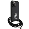Etui Karl Lagerfeld Crossbody Saffiano Metal Pin Karl&Choupette na iPhone 13 Pro Max - czarne