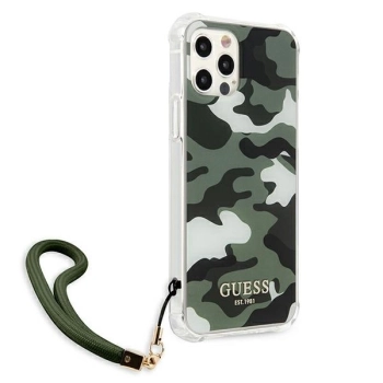 Etui Guess Camo Collection na iPhone 12 Pro Max - zielone