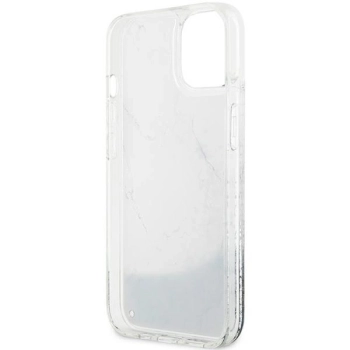 Etui Guess Liquid Glitter Marble na iPhone 14 - białe