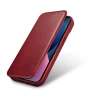 iCarer CE Oil Wax Premium Leather Folio Case skórzane etui iPhone 14 z klapką magnetyczne MagSafe czerwony (AKI14220705-RD)