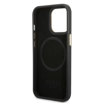 Etui Guess 4G Logo Plate MagSafe na iPhone 13 Pro Max - czarne
