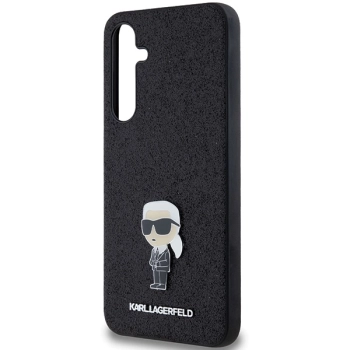 Etui Karl Lagerfeld Fixed Glitter Ikonik Logo Metal Pin na Samsung Galaxy A55 - czarne