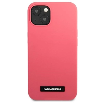 Etui Karl Lagerfeld Silicone Plaque na iPhone 13 - fuksjowy