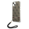 Etui Guess 4G Print Strap na iPhone 14 - brązowe