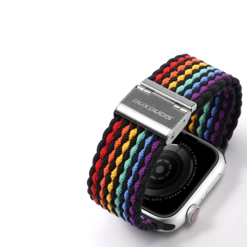Dux Ducis Strap (Mixture II Version) pasek Apple Watch SE, 9, 8, 7, 6, 5, 4, 3, 2, 1 (41, 40, 38 mm) pleciona opaska bransoleta dark stripes