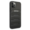 Etui AMG Leather Debossed Lines na iPhone 12 Pro Max - czarne