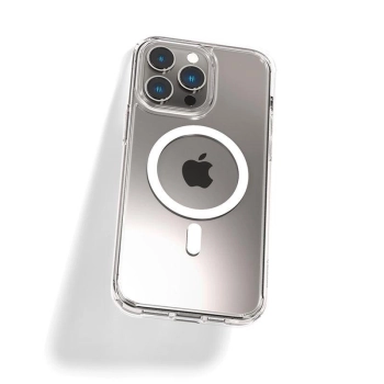 Etui Spigen Ultra Hybrid Mag z MagSafe na iPhone 14 Pro - przezroczysto-białe