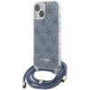 Etui Guess Crossbody Cord 4G Print na iPhone 15 / 14 / 13 - niebieskie