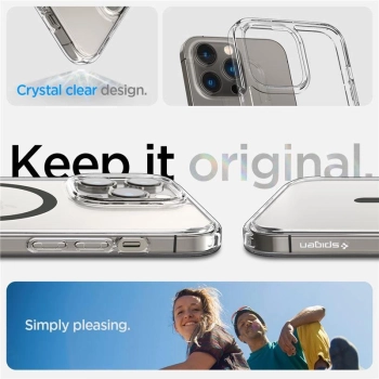 Etui Spigen Ultra Hybrid Mag z MagSafe na iPhone 14 Pro - przezroczysto-grafitowe