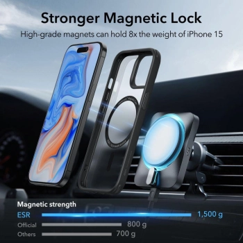 Etui ESR Classic Hybrid Halolock MagSafe na iPhone 15 Plus - matowo-czarne