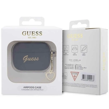 Etui Guess Silicone Charm Heart Collection na AirPods Pro 2 - czarne