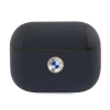 Etui BMW Genuine Leather Silver Logo na AirPods Pro - granatowe