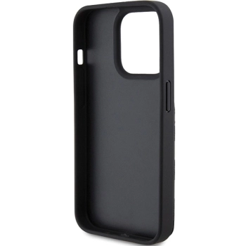 Etui Karl Lagerfeld Saffiano Cardslots and Stand Monogram Choupette do iPhone 15 Pro Max - czarne