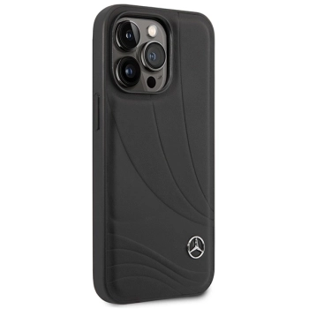 Etui Mercedes Leather Wave Patern na iPhone 14 Pro Max - czarne