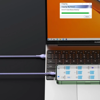 Baseus Flash Series Ⅱ kabel 3w1 do szybkiego ładowania USB-A do USB-C / Micro-USB / Lightning 66W 480Mb/s 1.2m fioletowy