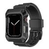 Kingxbar CYF134 2w1 pancerne etui Apple Watch SE, 6, 5, 4 (44 mm) ze stali nierdzewnej z paskiem czarne