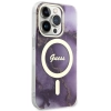 Etui Guess Golden Marble MagSafe na iPhone 14 Pro Max - purpurowe