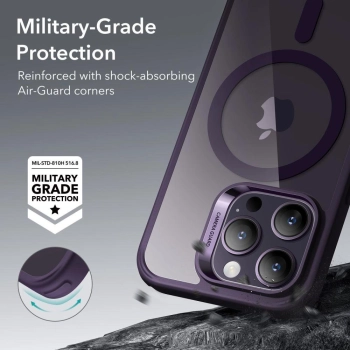 Etui ESR Classic Hybrid Halolock MagSafe na iPhone 14 Pro Max - przezroczysto-fioletowe