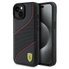 Etui Ferrari Perforated Waves Metal Logo na iPhone 15 / 14 / 13 - czarne