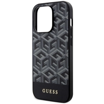 Etui Guess GCube Stripes MagSafe na iPhone 14 Pro - czarne