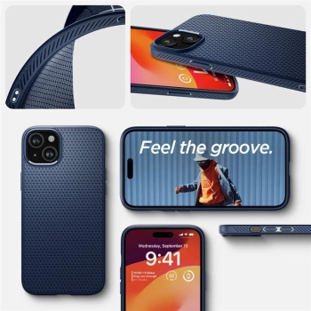Etui Spigen Liquid Air na iPhone 15 - niebieskie