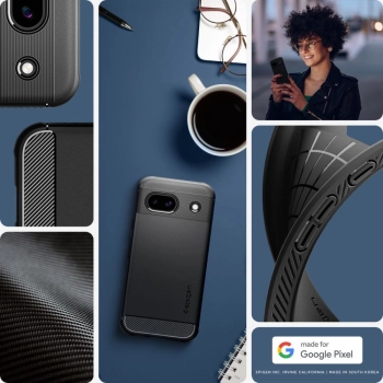 Etui Spigen Rugged Armor na Google Pixel 8A - czarny mat