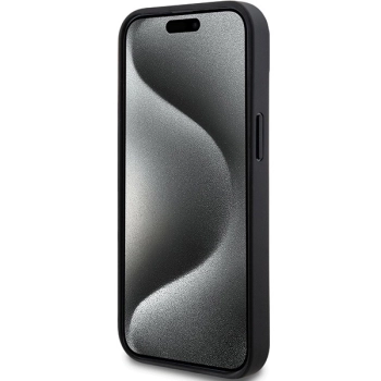 Etui DKNY Leather Mono Stripe & Metal Logo na iPhone 15 / 14 / 13 - czarne