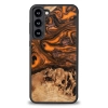 Etui z drewna i żywicy na Samsung Galaxy S23 Plus Bewood Unique Orange - pomarańczowo-czarne