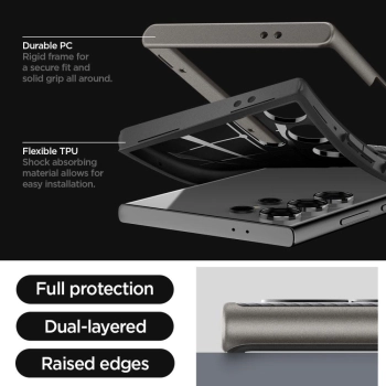Etui Spigen Neo Hybrid na Samsung Galaxy S24 Ultra - metaliczny szary