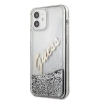 Etui Guess Glitter Vintage Script na iPhone 12 mini - srebrne