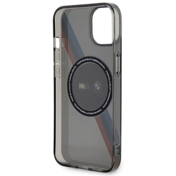 Etui BMW Tricolor Stripes MagSafe na iPhone 14 - szare