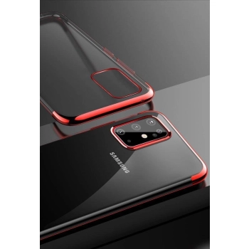 Clear Color case żelowy pokrowiec etui z metaliczną ramką Samsung Galaxy A72 4G niebieski