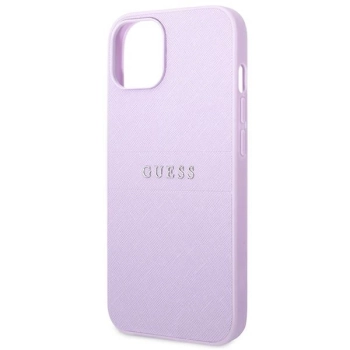 Etui Guess Saffiano Strap na iPhone 14 Plus - fioletowe