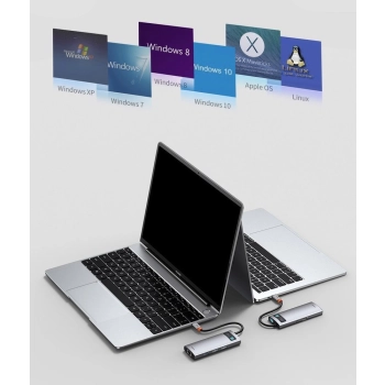HUB Baseus Metal Gleam 6w1 USB-C - USB-C PD 100W 1x HDMI 4K 30Hz 3x USB-A 3.2 1x RJ45 - szary