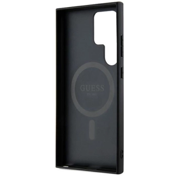 Etui Guess 4G Collection Leather Metal Logo MagSafe na Samsung Galaxy S24 Ultra - czarne