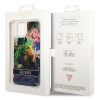 Etui Guess Flower Liquid Glitter na iPhone 14 - niebieskie