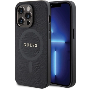 Etui Guess Saffiano MagSafe na iPhone 14 Pro Max - czarne