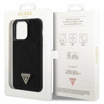 Etui Guess Rhinestone Triangle na iPhone 14 Pro Max - czarne