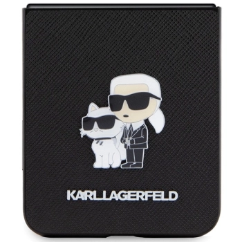 Etui Karl Lagerfeld Saffiano Karl&Choupette Pin do Samsung Galaxy Z Flip 5 - czarne