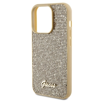 Etui Guess Disco Metal Script na iPhone 14 Pro Max - złote