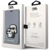 Etui Karl Lagerfeld Saffiano Karl&Choupette na iPhone 14 Pro Max - srebrne