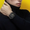 Kingxbar CYF136 2w1 pancerne etui Apple Watch SE, 6, 5, 4 (44 mm) ze stali nierdzewnej z paskiem czarne