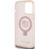 Etui Hello Kitty Ring Stand Glitter Electrop Logo MagSafe na iPhone 15 Pro Max - różowe